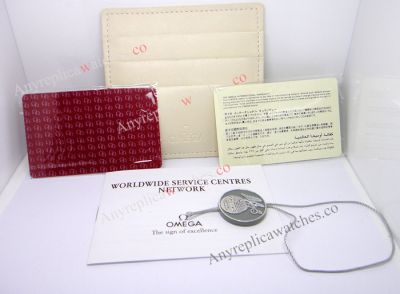 OMEGA White Leather Card Holder Include 2 warranty cards & Certificate Paper